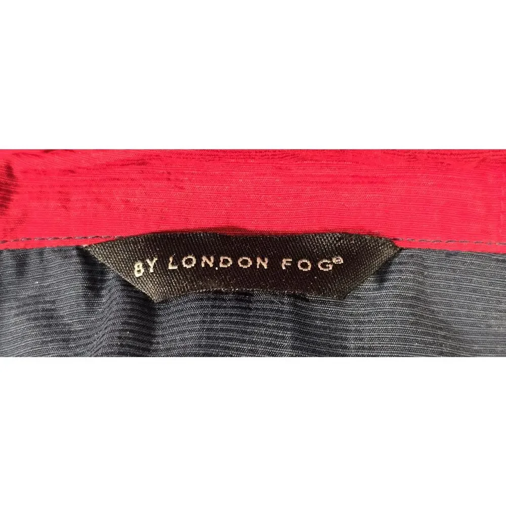 FOG By London Fog Men's Hooded Windbreaker Red Blue Zip Up Jacket Size Large